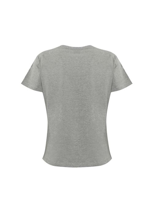 T-shirt con ricamo gioiello Nambrone in cotone grigio PINKO | 103320 A24EI42